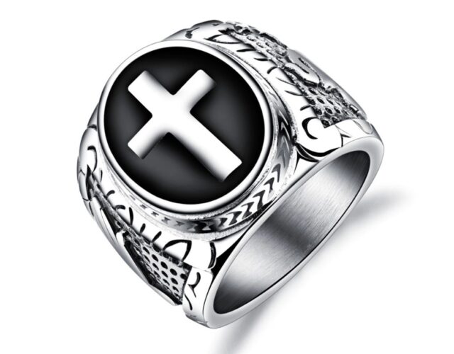 NACOLA Cross Rings for Men,Stainless Steel Christian Ring Wedding Band,Size  6-13|Amazon.com